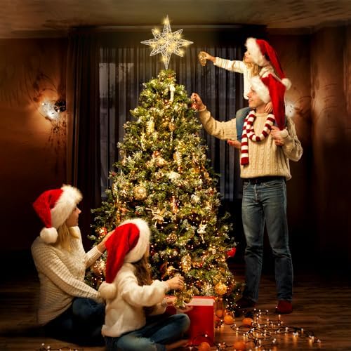 Christmas Tree Topper 13.5?€? Silvery Star Tree Toppers with 20 LED Lights - Image 2
