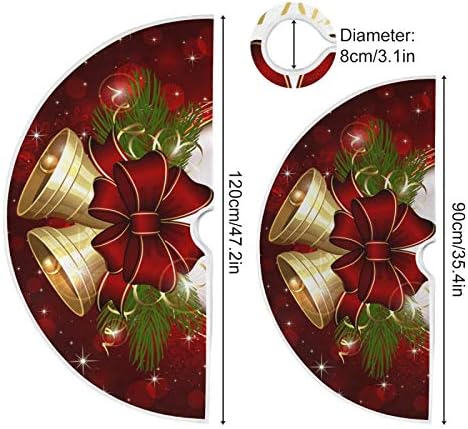 ATTX Christmas Bell Christmas Tree Skirt Home Decoration Large Round Tree Skirt 35.4 Inches - Image 3