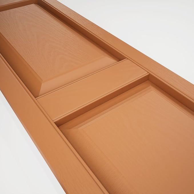 14 3/4"W x 35"H Lifetime Vinyl, Standard Two Equal Panels, Raised Panel Shutters, w/Installation Shutter-Lok's & Matching Screws (Per Pair), Treated Cedar