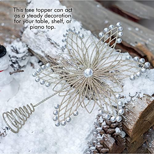 Flower Jewel Christmas Tree Topper - Gold Star Holiday Ornament Decoration - Image 5