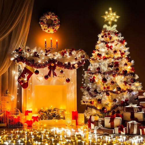 DULEFUN Christmas Tree Topper Lighted 13.5?€? Gold Star Tree Toppers with 20 LED Lights Christmas Tree Top Ornament for New Year Holiday Home Office Indoor Decorations - Image 2