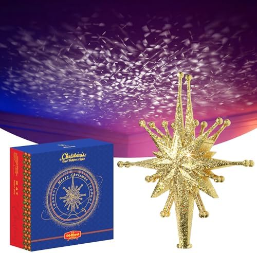 DG-Direct Christmas Tree Topper with Wide Coverage Light, Starlight Gold by DG-Direct
