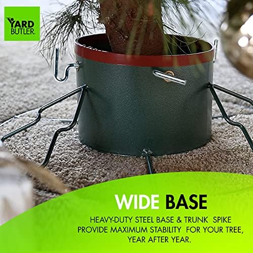 Yard Butler Santa's Helper Christmas Tree Stand - Heavy-Duty Stand - Metal Stand Base for Live Christmas Tree - Durable & Weighted Base - For 3–6' Trees - Image 3