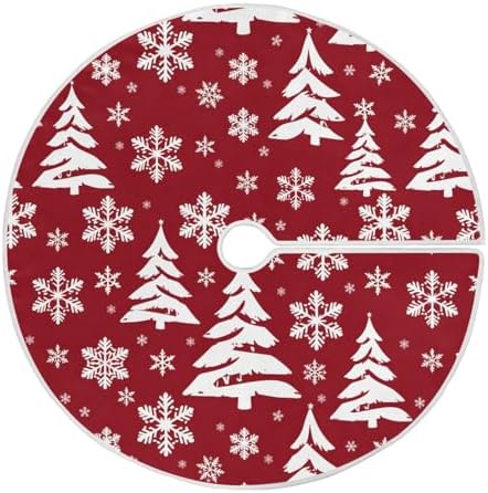 Christmas Trees Snowflakes Christmas Tree Skirt Small Xmas Tree Skirts Decorations 36 in Burlap Tree Mat Cover for 4 ft Trees Holiday Party by BOENLE-WELCOMEYOURCOMING
