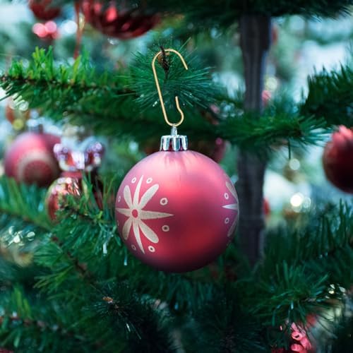 Emopeak Metal Christmas Ornament Hooks for Christmas Halloween Tree Ornament, 120Pcs Christmas Balls Hanging Hook Bendable Hangers 2 x 0.8 Inch C Shape Ornament for Party Decor Gold - Image 2