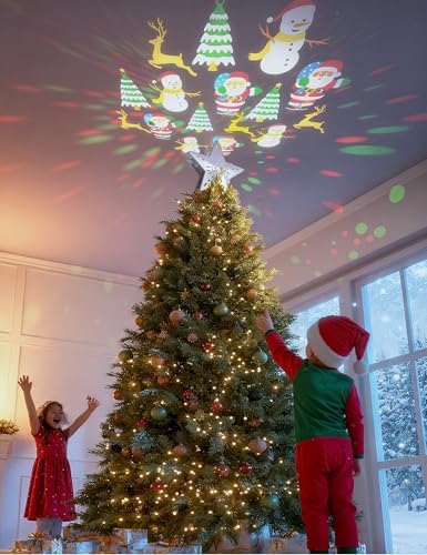 DG-Direct Lighted Christmas Tree Topper with 6 Projection Patterns, Silver - Image 3