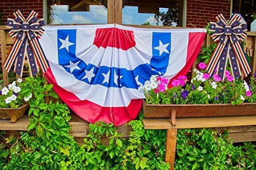 4th of July Wreath Bows Patriotic Decor Bows for Wreath, America Flag Strip Memorial Day Decorations Bow for Front Door Independence Day Patriotic Tree Topper Decor Indoor Outdoor Supplies - Image 4