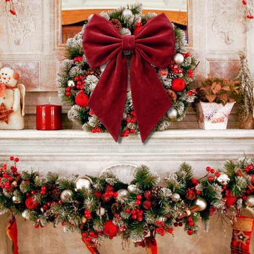Janinka Bergendy Christmas Tree Topper Bow 22" Big,Velvet - Image 5