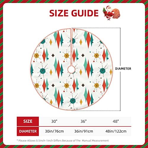 DKJlitter Christmas Tree Skirt 48 Inch, Mid Century Modern Retro Starburst - Image 5