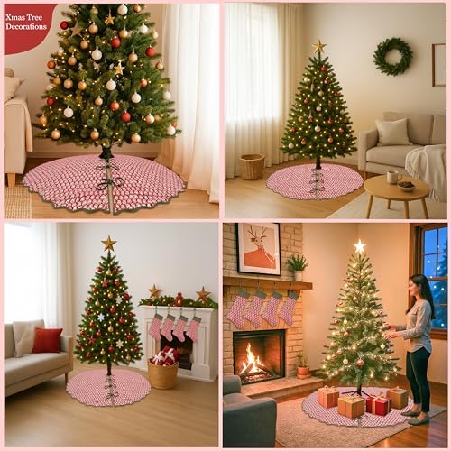 Ridhi Choclate Cosmos Hand Block Print Cotton Christmas Tree Skirt 70 Inch - Image 5