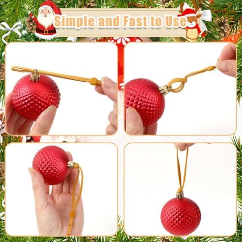 JUNEBRUSHS 150Pcs Ornament String for Christmas Tree, Adjustable Ribbon Hangers Christmas Ties String Ribbon Loops for Ornament Hanging Tree Decorations, Gold Silver - Image 4