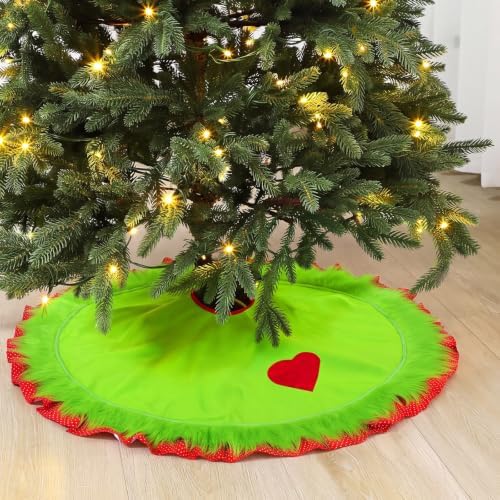 Soulchen 36 Inch Lime Green Christmas Tree Skirt Felt Tree Collar by Soulchen