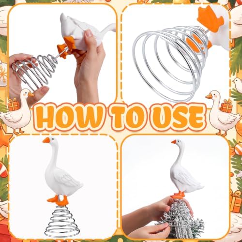 Gejoy Goose Tree Topper Christmas Tree Decoration - Image 3