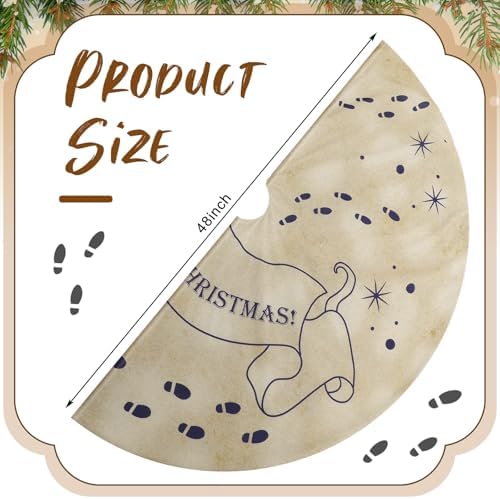 48'' Vintage Christmas Tree Skirt, Magic Theme Party Xmas Decor - Image 3