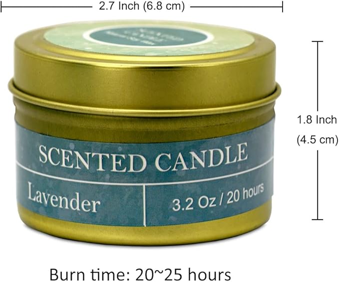 DEYBBY Natural Soy Wax Scented Candles 4 Pack 4oz Gift Set-Lavender, Vanilla, Lemon, Ocean Breeze Aromatherapy | 20 Hours Long Lasting Burning Travel Tin Candles for Stress Relief Relaxation BathYoga