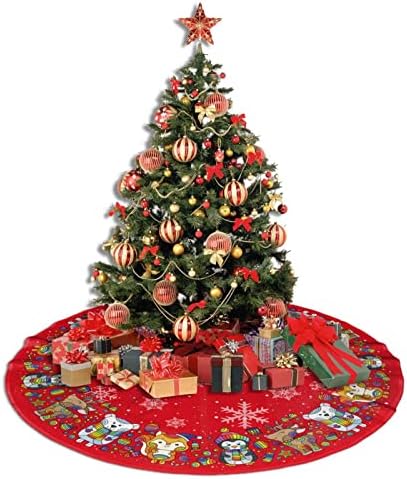 Merry Christmas Tree Skirt Christmas Tree Ornaments Tree Skirt for Christmas Decoration 48" - Image 4