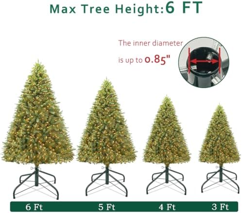 ELFJOY Christmas Tree Stand for 3-6 Ft Artificial Trees 17 Inch Metal Stand Base with Folding Design Fits up to 0.8" Pole (Green) - Image 3