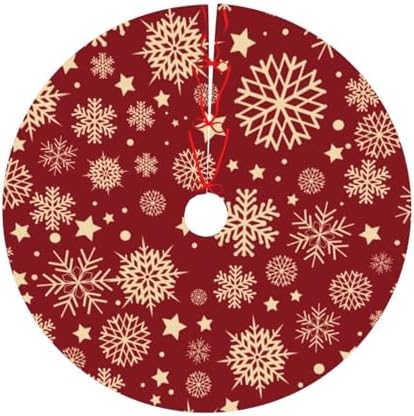 Red and Gold Christmas Tree Skirt 36" for Xmas Halloween New Year Holiday Party Home Tree Mat Decor Ornaments Decoration by Majoug