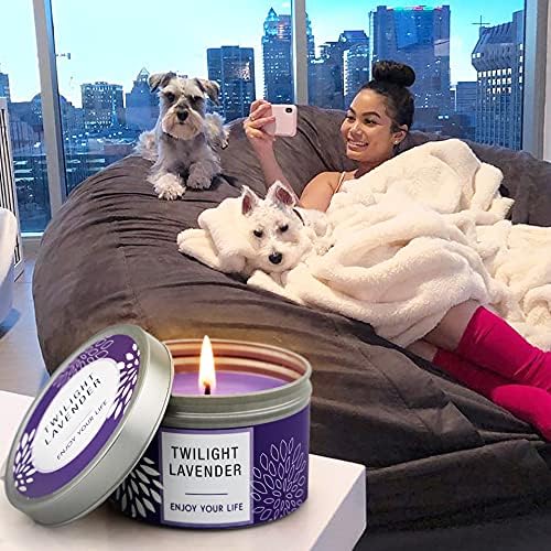 Scented Candles Gift for Women, Large 3 Pack 100 Hours Burning Time Soy Wax Candles, Bulk Value Aromatherapy Candle Set with Birthday Mothers Day Gift Box- Lavender, Orange Blossom & Mahogany Candle