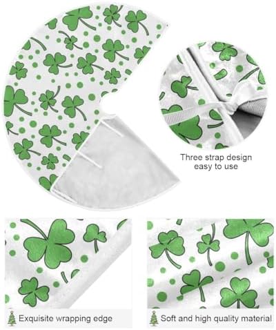 SUABO St Patricks Day Clover 48 Inch Christmas Tree Skirt, Soft Xmas Tree Mat for Party Decoration Holiday Decor Christmas Decorations Indoor Outdoor - Image 2