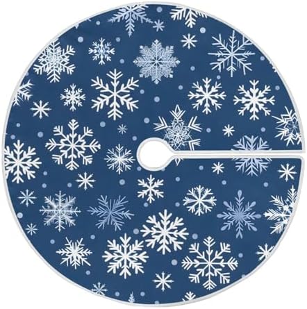 Blue White Snowflakes Christmas Tree Skirt Small Xmas Tree Skirts Decorations 36 in Burlap Tree Mat Cover for 4 ft Trees Holiday Party by BOENLE-WELCOMEYOURCOMING