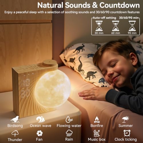 RETEYUNG Sunrise Alarm Clocks Sound Machine Moon Lamp for bedrooms - Image 5