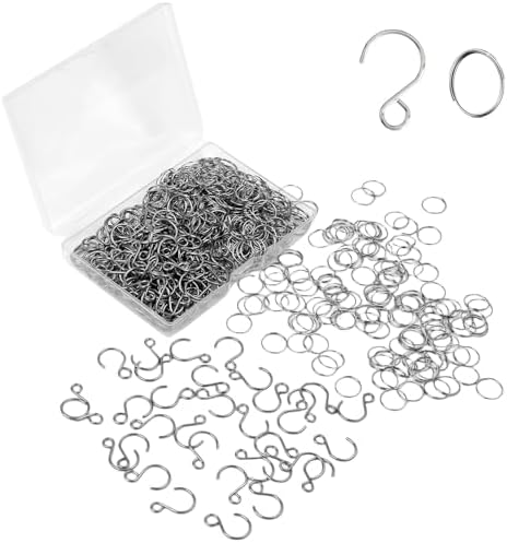200PCS Stainless Steel Split Rings Connectors and Crystal Curtain S Shape Hooks for Chandelier,Suncatchers,Christmas Ornament Hooks by SAKRNIC