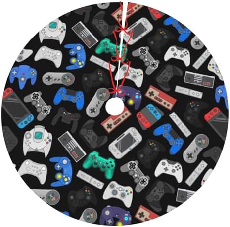 Video Game Controller Background Halloween Christmas Tree Skirt 36 Inch - Image 2