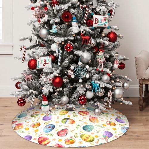 Easter Tree Skirt, Easter Decor Christmas Tree Skirts Holiday Party Mat Ornaments Tree Decorations 30" - Image 7
