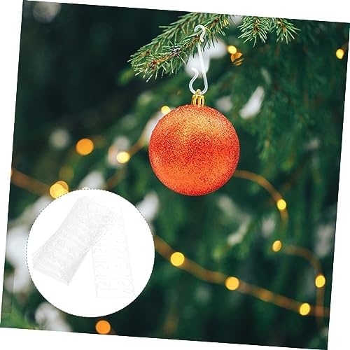KOMBIUDA 100pcs Xmas Ball Hooks Transparent Type Christmas Tree Ornament Hangers for Easy Decorating for Wreaths Garlands and Holiday Parties - Image 3