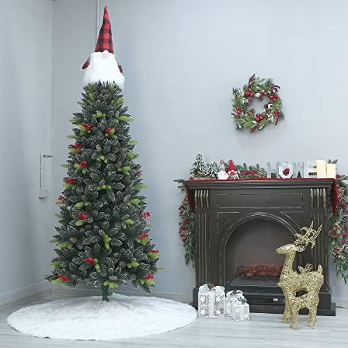 Sattiyrch Faux Fur Christmas Tree Skirt 59",White Xmas Decorations for 10ft-12ft Christmas Tree (White, 59in) - Image 2