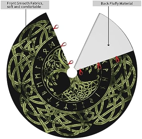 Life of Tree Viking Celts Pagan Wicca 36 Inch Christmas Tree Skirt Carpet Mat Funny Party Decor Supplies for Xmas Halloween Decorations Occasion Ornament - Image 3