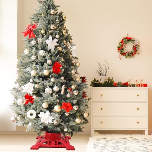 Huwena Christmas Tree Stands, Red, 11.42''x11.42''x3.74'', Cute - Image 6