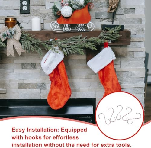 10pcs Christmas Hanging Hooks for Ornaments and Stockings, Multi-Functional Iron and PVC C Shape Hangers with Easy Installation for Christmas Tree and Holiday Party Decoration - Image 3