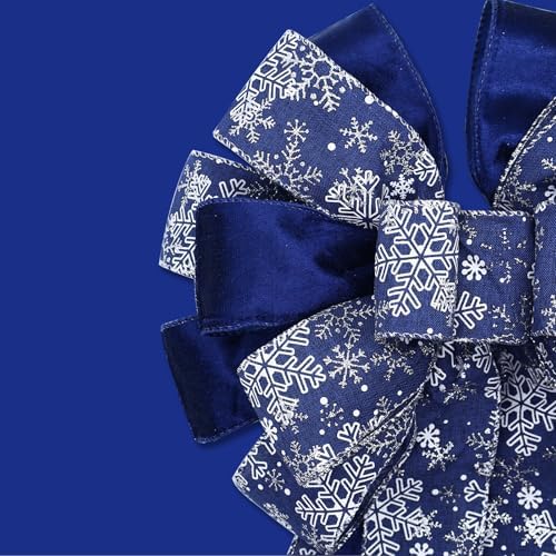 Large Christmas Tree Topper Bow 52x13 Inch, Pre-Tied Wired Wreath Ribbon - Image 4