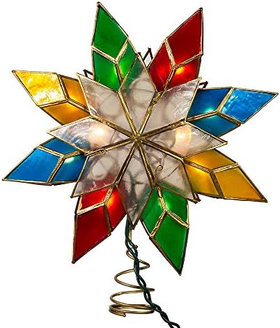 Kurt Adler 10-Light Multi-Color Capiz Star Tree Topper - Image 5