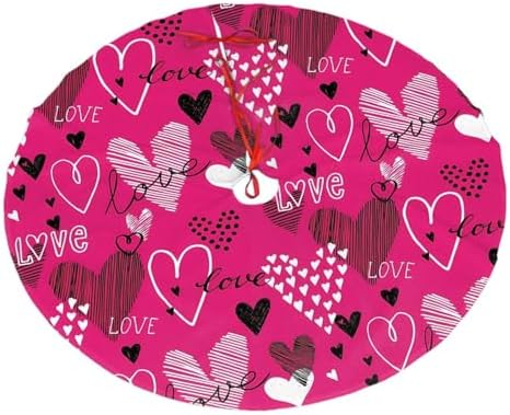 Happy Valentine's Day Tree Skirt Christmas Tree Ornaments Tree Skirt for Christmas Decoration 30" by Majoug