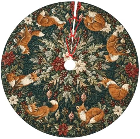 Fox Christmas Tree Skirt Tree Mat for Xmas Holiday Party Decorations Indoor Outdoor 36 Inch by Unknown