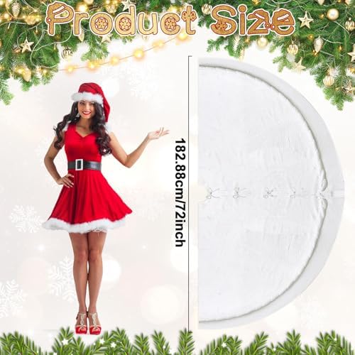72 Inch Christmas Tree Skirt Extra Large White Chunky Xmas Knitted Tree Skirt Giant Cable Knit Thick Rustic Farmhouse Xmas Ornaments for Home Merry Christmas Holiday Winter Party Decorations - Image 2