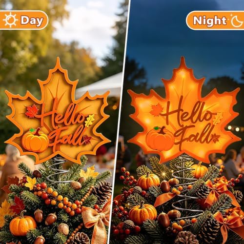Lighted Maple Leaf Tree Topper for Fall Party Decor Thanksgiving - Image 5
