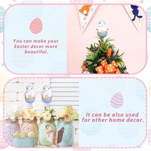 Zomiboo Easter Bunny Miniature Tree Topper Ornaments Easter Tree Topper Decorations 4 Inches Mini Bunny Ornaments for Holiday Spring Trees Party Supplies Home Decor - Image 4