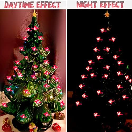 117Pcs Ceramic Christmas Tree Red Cardinal Bird Replacement Lights Bulbs and 1 Angel/3Stars Topper Ornament for Ceramic Tree D??cor - Medium Plastic Pegs. - Image 5