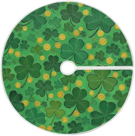 SUABO Green St Patricks Day 48 Inch Christmas Tree Skirt, Soft Xmas Tree Mat for Party Decoration Holiday Decor Christmas Decorations Indoor Outdoor by SUABO