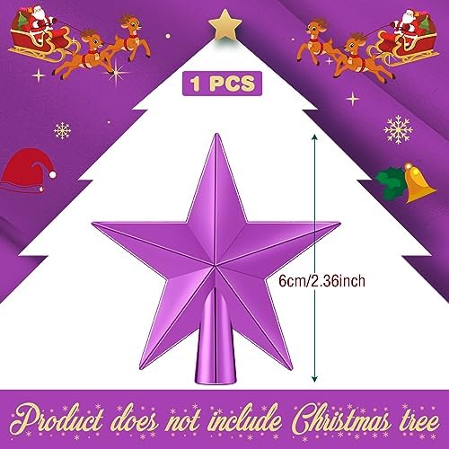 Hanaive Christmas Tree Topper Mini Star Small, Purple, 2.36 Inch, Plated - Image 2