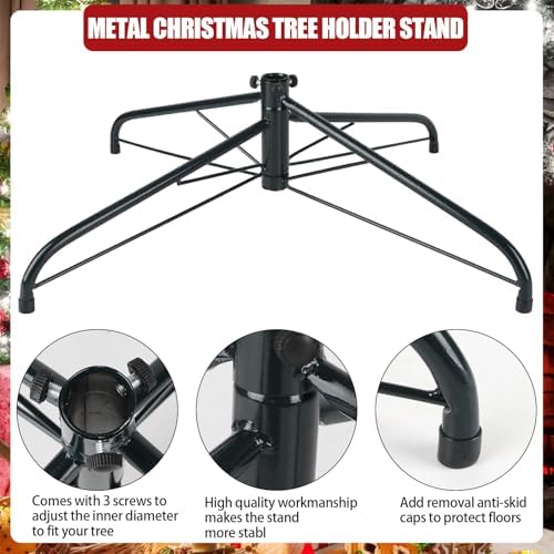 CCINEE Metal Christmas Tree Stand, Universal Folding Xmas Tree Stand 23.6 Inch Replacement Tree Stand Base for 3 Ft to 8 Ft Christmas Artificial Trees Fake Tree,Green - Image 3