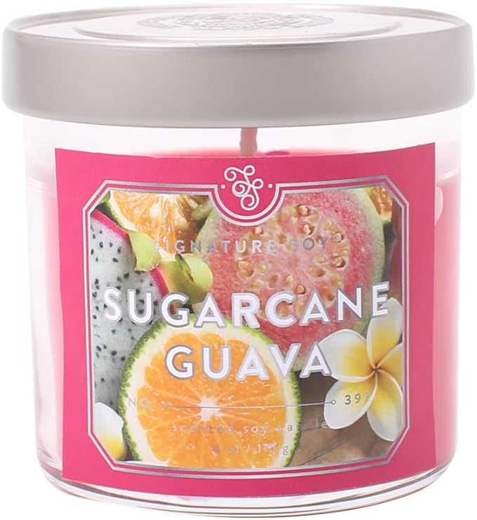 Signature Soy Lidded Sugarcane Guava Scented Candle
