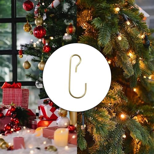 120PCS 1.18Inch Christmas Ornament Metal Hooks, Golden Bendable Hanging Hook for Christmas Tree Decoration, Party, Festival Activity, Holiday - Image 5
