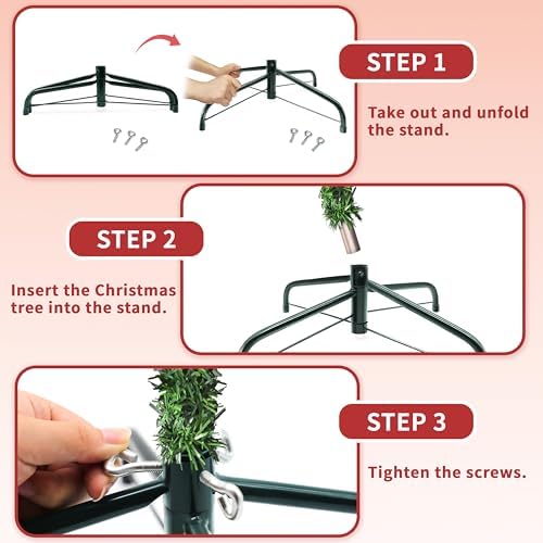 16 Inch Metal Christmas Tree Stand for 4 to 6ft Christmas Trees, Heavy Duty Folding Christmas Tree Stand, Universal Artificial Christmas Tree Stand Replacement - Image 4