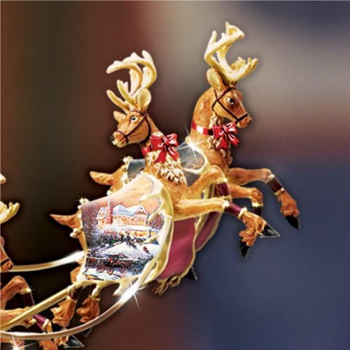 Thomas Kinkade Holidays in Motion Rotating Illuminated Tree Topper Animated Christmas Decor by The Bradford Editions - Image 4