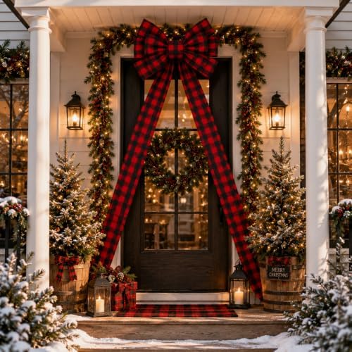 Norme 1 Pcs Black Red Extra Large Christmas Tree Topper Bow Decor - Image 6
